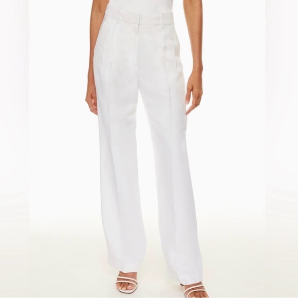 Aritzia Pants - Aritzia The Effortless Pant Linen - White - Size 8 (fits smaller: more like 4-6)